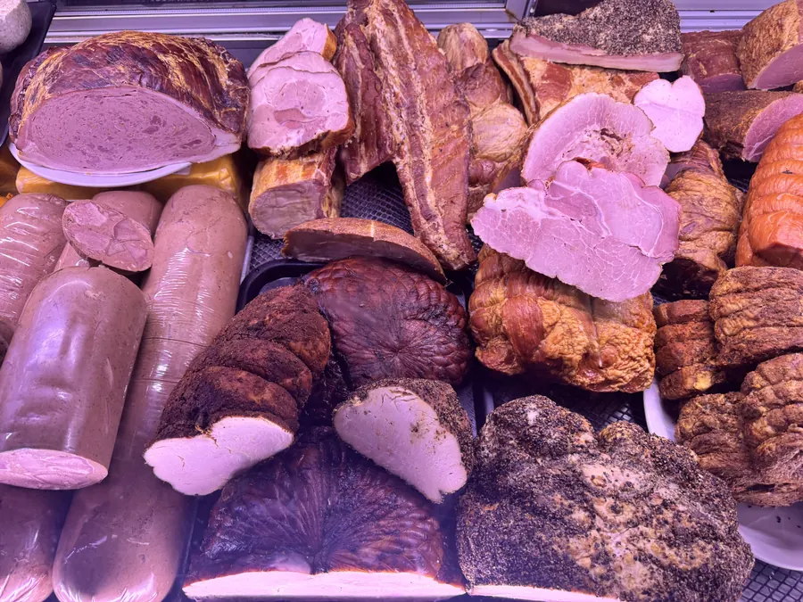 Smoked hams, pepper-crusted roasts, and deli cuts
